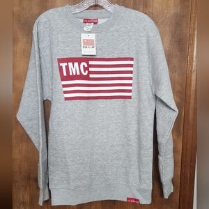The Marathon Clothing Flag Logo Gray Crewneck Sweatshirt- Medium